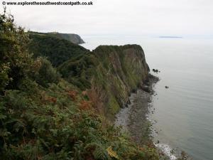 View back along the coast