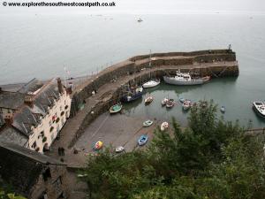 Clovelly Harbour below