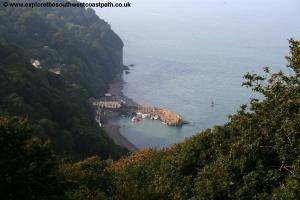 Clovelly harbour below