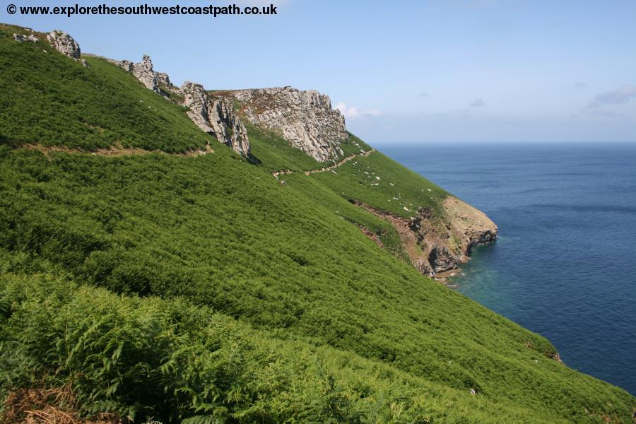 The east coast of Lundy