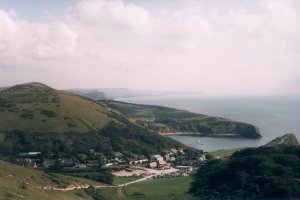 The climb out of Lulworth Cove