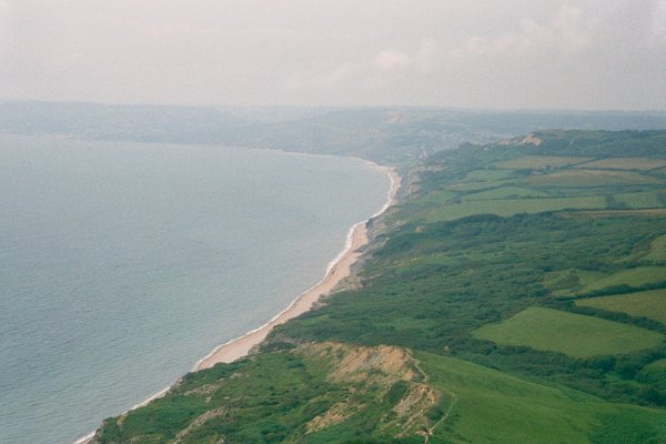 View from Golden Cap looking towards Lyme Regis