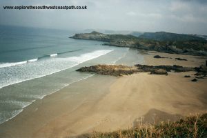 View over Lusty Glaze Beach