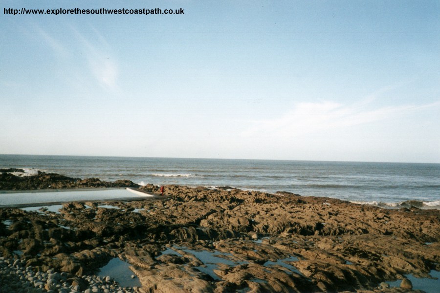 Rocks and swimming pool at Westward Ho!